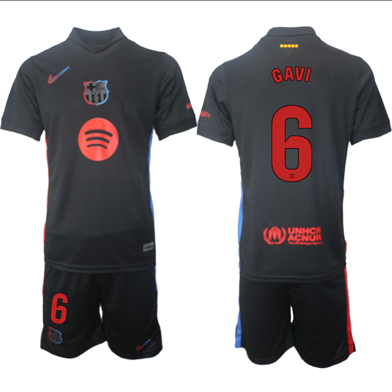 Men 2024-2025 Club Barcelona away Black #6 Soccer Jersey->barcelona jersey->Soccer Club Jersey